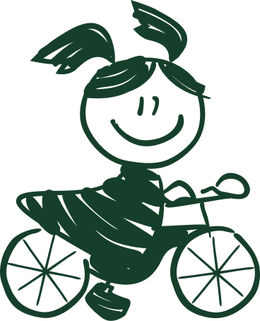 Poppetje fietsend